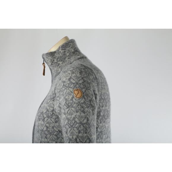 FJÄLLRÄVEN Gray Wool Snow Cardigan W Full Zip Sweater Women’s Size Small - Picture 8 of 15